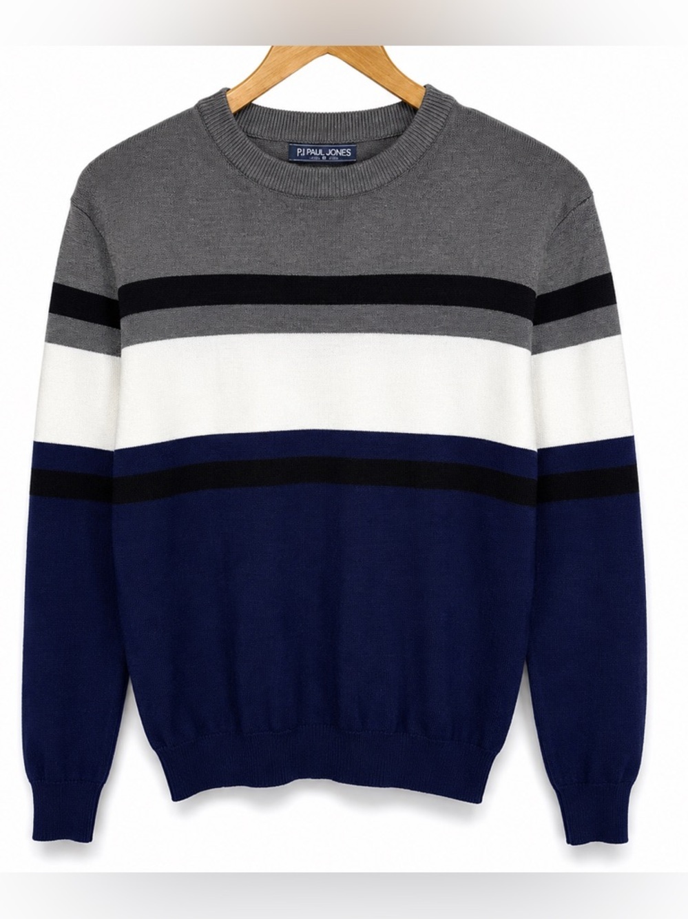 PJPaul Jones Sweater Men’s Size Small Striped Color-block Crew Neck